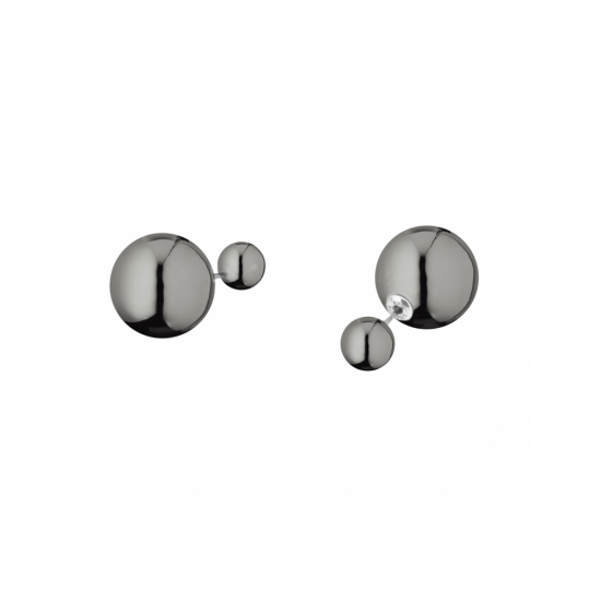 17329DP14 - Earrings - Eclisse. dark silver poly. pair - 100025