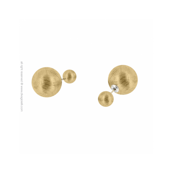17329GM - Earrings - Eclisse. gold scratched. pair - 100026