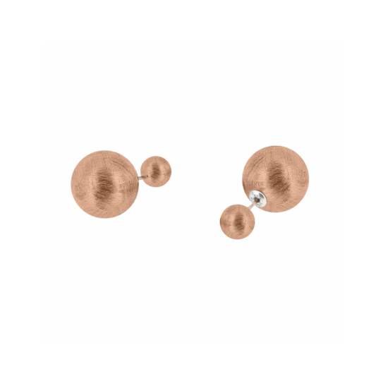 17329RM14 - Earrings - Eclisse. rosé gold scratched. pair - 100031