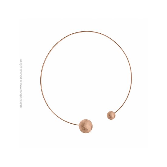 17333RM - Necklace - Eclisse. rosé gold scratched - 100040