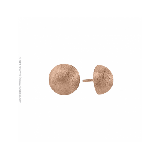 17350RM - Earrings - Luce. ø12. rosé gold scratched - 100068