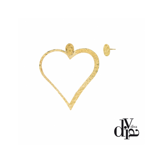 17420GM - Earring - Audace. Tendresse. gold hammered - 100136