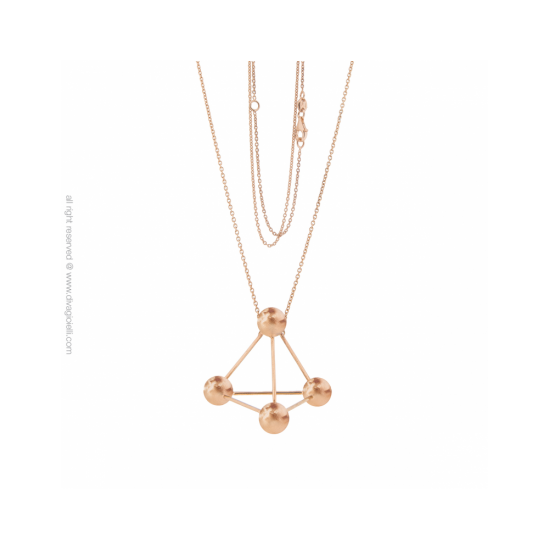 17428RM - Necklace - Eclisse. Galaxy. rosé gold scratched - 100152