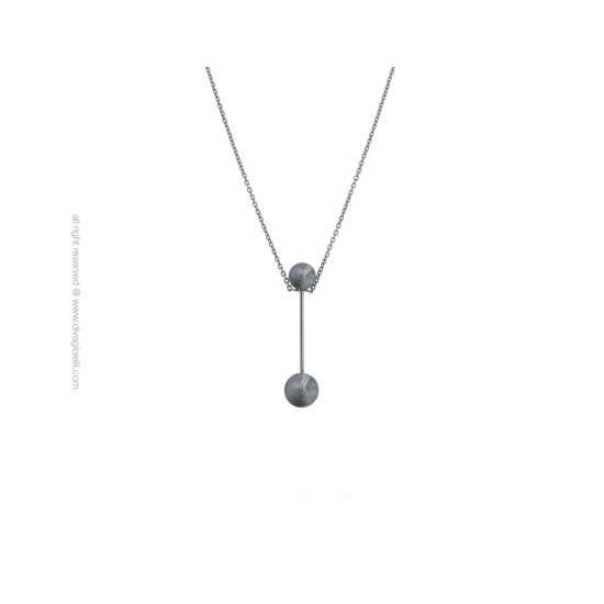17431DM - Necklace - Eclisse. Galaxy. dark silver scratched - 100162
