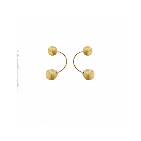 17433GM - Earring - Eclisse. Galaxy. round. gold scratched - 100184