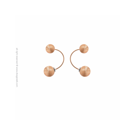 17433RM - Earring - Eclisse. Galaxy. round. rosé gold scratched - 100189