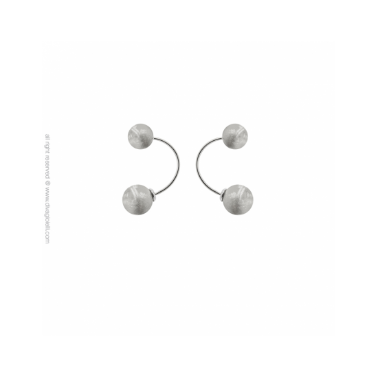 17433ZM - Earring - Eclisse. Galaxy. round. rhodium scratched - 100192