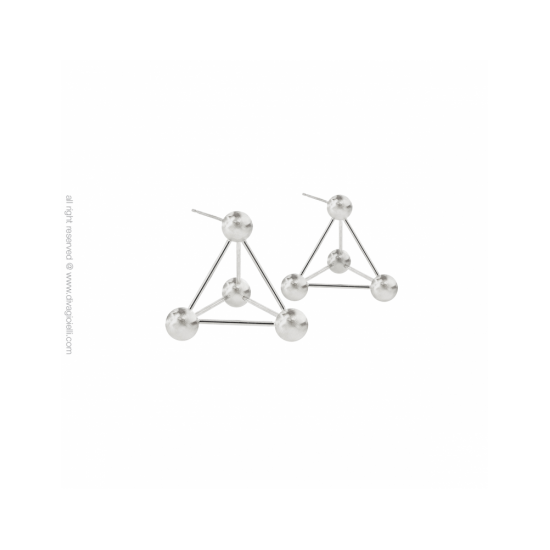 17434ZM - Earring - Eclisse. Galaxy. rhodium scratched - 100200