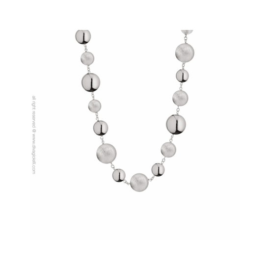 17549ZM - Luce Necklace. l 43 e 46 cm. rhodium. scratched and shiny - 100210