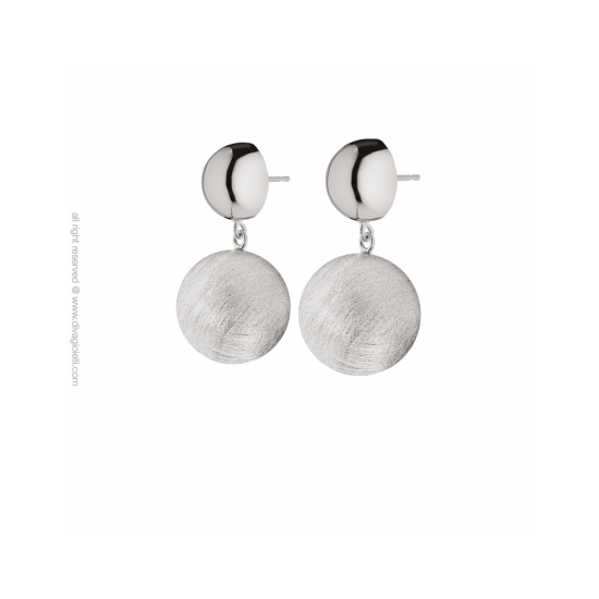 17563ZM - Luce Earrings. rhodium. scratched and shiny - 100217