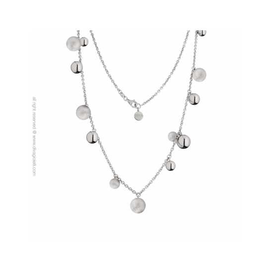 17565ZM - Luce Necklace. rhodium. scratched and shiny - 100221