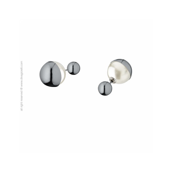 17570DP - Eclisse Earrings. boule and shell pearl. burnished shiny. pa - 100226