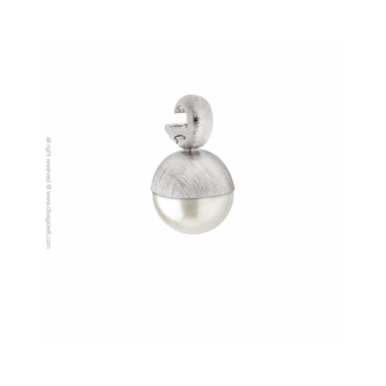 17584ZM - Luce Shell Pearl Pendant ø 16 mm. rhodium scratched - 100256