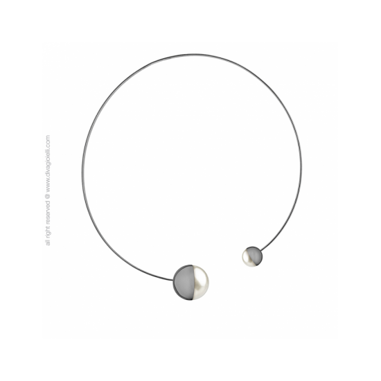 17585DP - Eclisse Necklace. shell pearl. burnished shiny - 100258