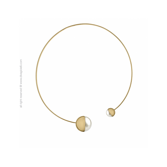 17585GP - Eclisse Necklace. shell pearl. gold plated shiny - 100260
