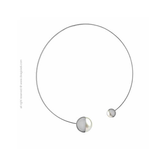 17585ZP - Eclisse Necklace. shell pearl. rhodium shiny - 100263