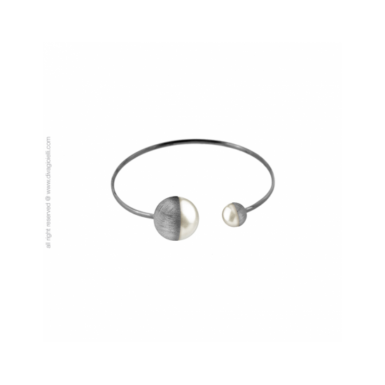 17586DM - Eclisse Bracelet. shell pearl. burnished scratched - 100264