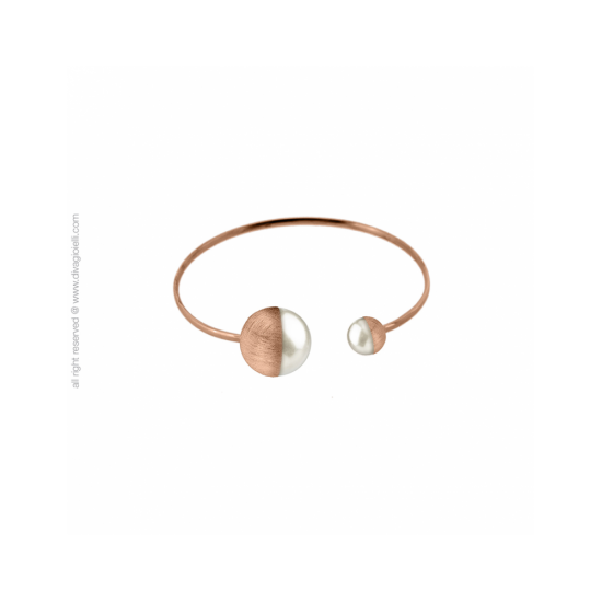 17586RM - Eclisse Bracelet. shell pearl. rose gold scratched - 100268