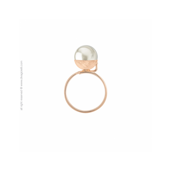 17587RM - Eclisse Ring, shell pearl ø 10 mm double lap rosé gold - 100275