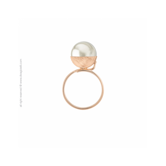 17588RM - Eclisse Ring, shell pearl ø 12 mm double lap rosé gold - 100282