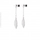 17821ZO - Earrings - WindyWinter plume. rhodium - 100320