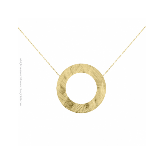 18052GM - Necklace - Piper. flat circle ø55mm. 42 e 45 cm. gold - 100359