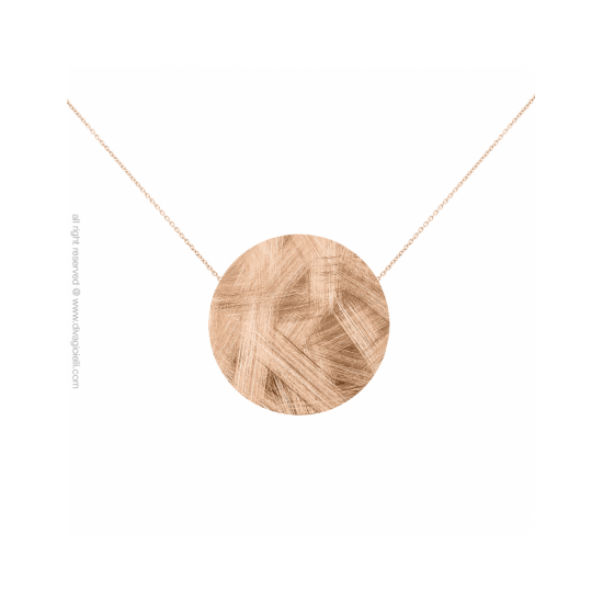 18053RM - Necklace - Piper. flat disc ø55mm. rose gold - 100361
