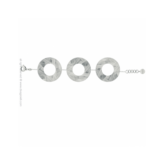 18058ZM - Bracelet - Piper. flat circles ø40mm. rhodium - 100368