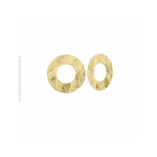 18061GM - Earring - Piper. flat circle ø40mm. gold - 100374