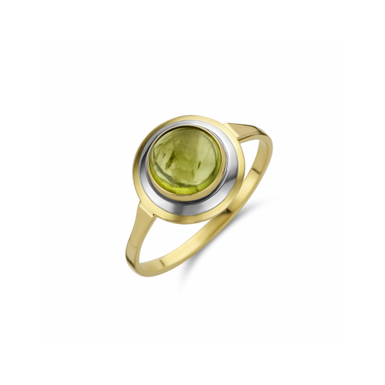 41-R7-Peridot - DC Ring GG-WG rand Peridot steenmaat 7mm