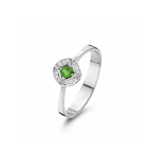 50-RSOL005-SMAR - MDE Ring Smaragd + 0,05crt briljant
