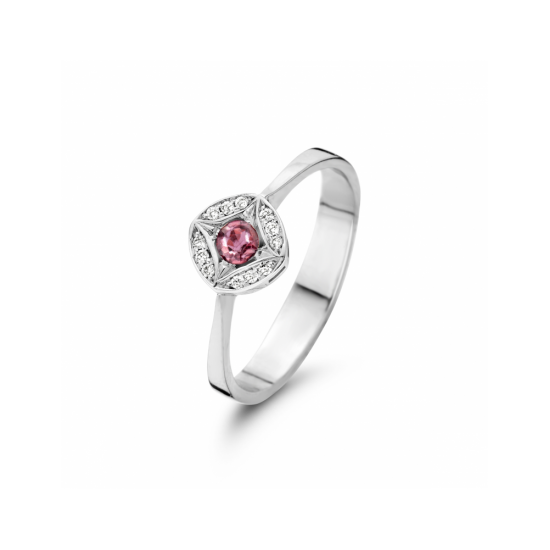 50-RSOL005-TOER - MDE Ring Toermalijn roze + 0,05crt briljant